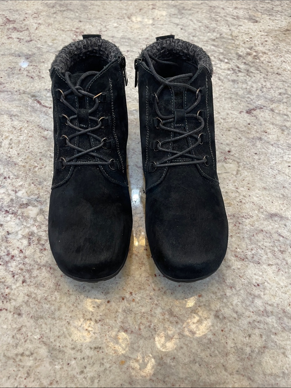 Propét Delaney Women’s Black Suede Ankle Boots Size 10 2E Extra Wide